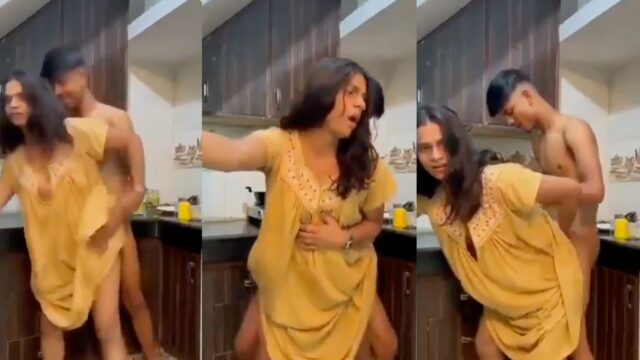Indian 18 yr old brother fucks his sister’s friend in kitchen viral sex video