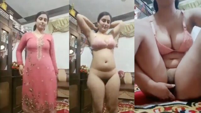 Paki desi hot home alone bhabhi stripped and fingered her pussy, MMS Leaked