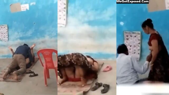Indian Desi village School teachers and school Principle fucking threesome, mms Leaked